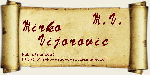 Mirko Vijorović vizit kartica